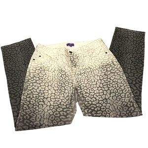 NYDJ New Unworn Leopard Skin Printed Skinny Jeans Black/White 4P